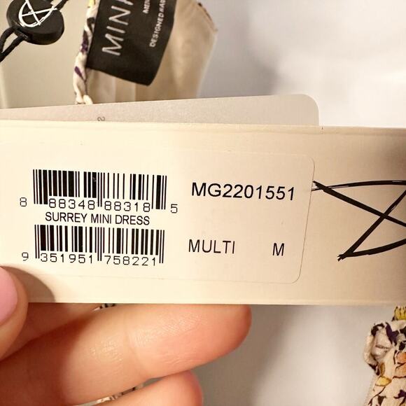 Minkpink Surrey Ditsy Floral Mini Dress Women's Size Medium NEW V neck ruffle - Picture 9 of 13